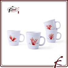 Round Cute Flower Printing Ceramic Cup With Handle